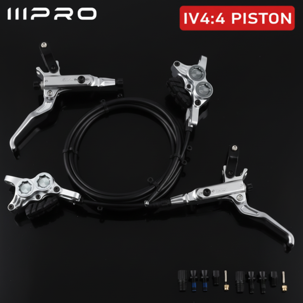 IIIPRO IV4 4-Piston Hydraulic Disc Brake Set with Rotors