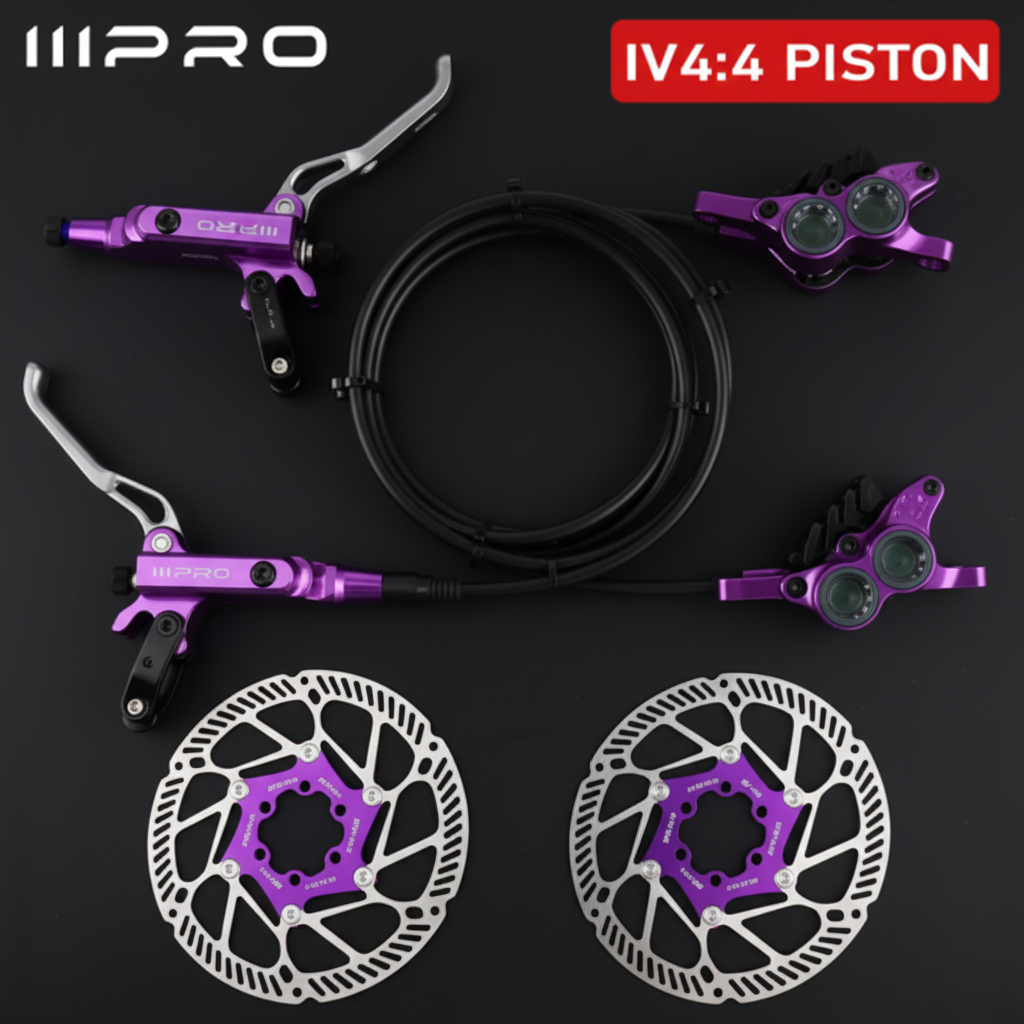 IIIPRO IV4 4-Piston Hydraulic Disc Brake Set with Rotors