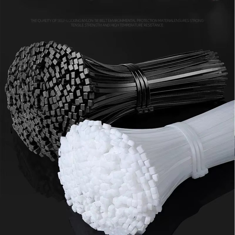 1000/100Pcs Nylon Self-locking  Zip Ties
