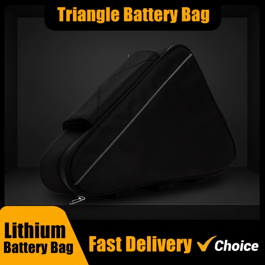 Waterproof E-Bike Triangle Battery Bag – Velcro Mounted Storage Case