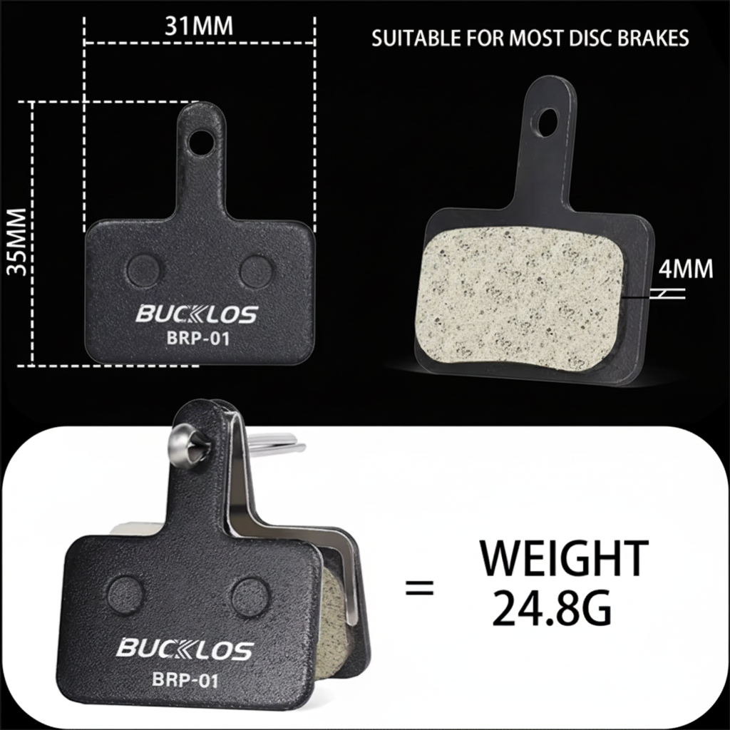 BUCKLOS BRP-01 Disc Brake Pads for Shimano / Tektro / TRP / Promax / Quad