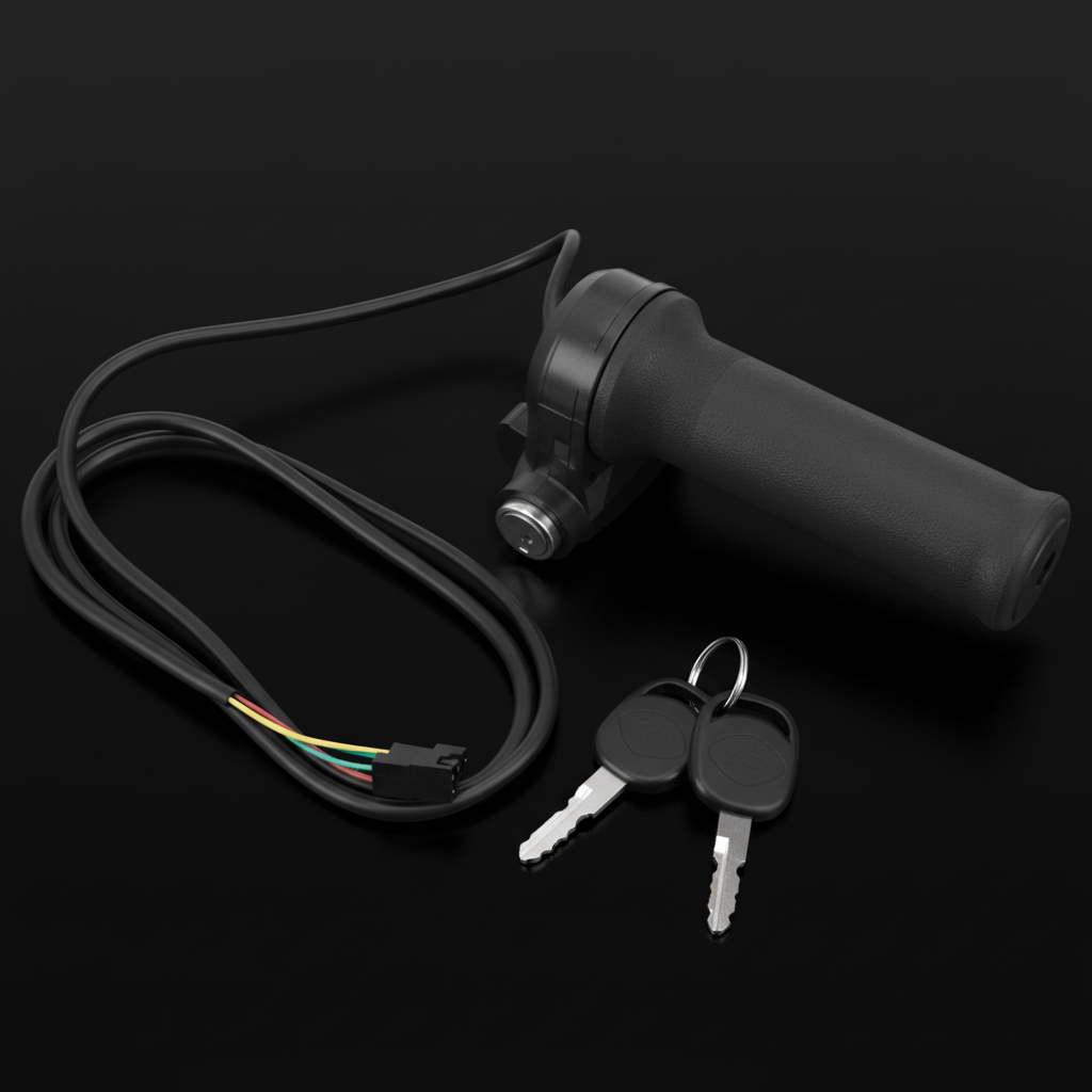 Universal E-Bike Twist Throttle with Key Ignition