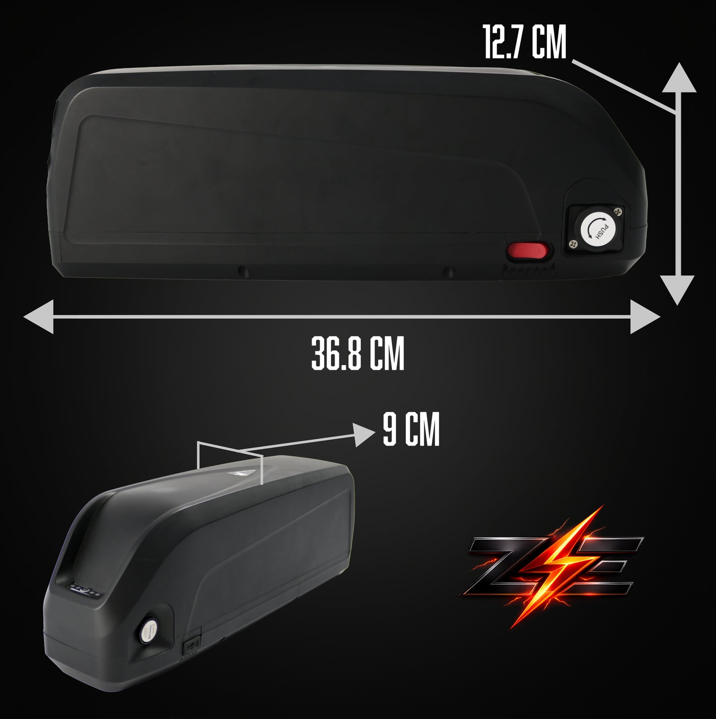 Zyvolt 48V Down-Tube Hardcase Lithium-ion E-bike Battery
