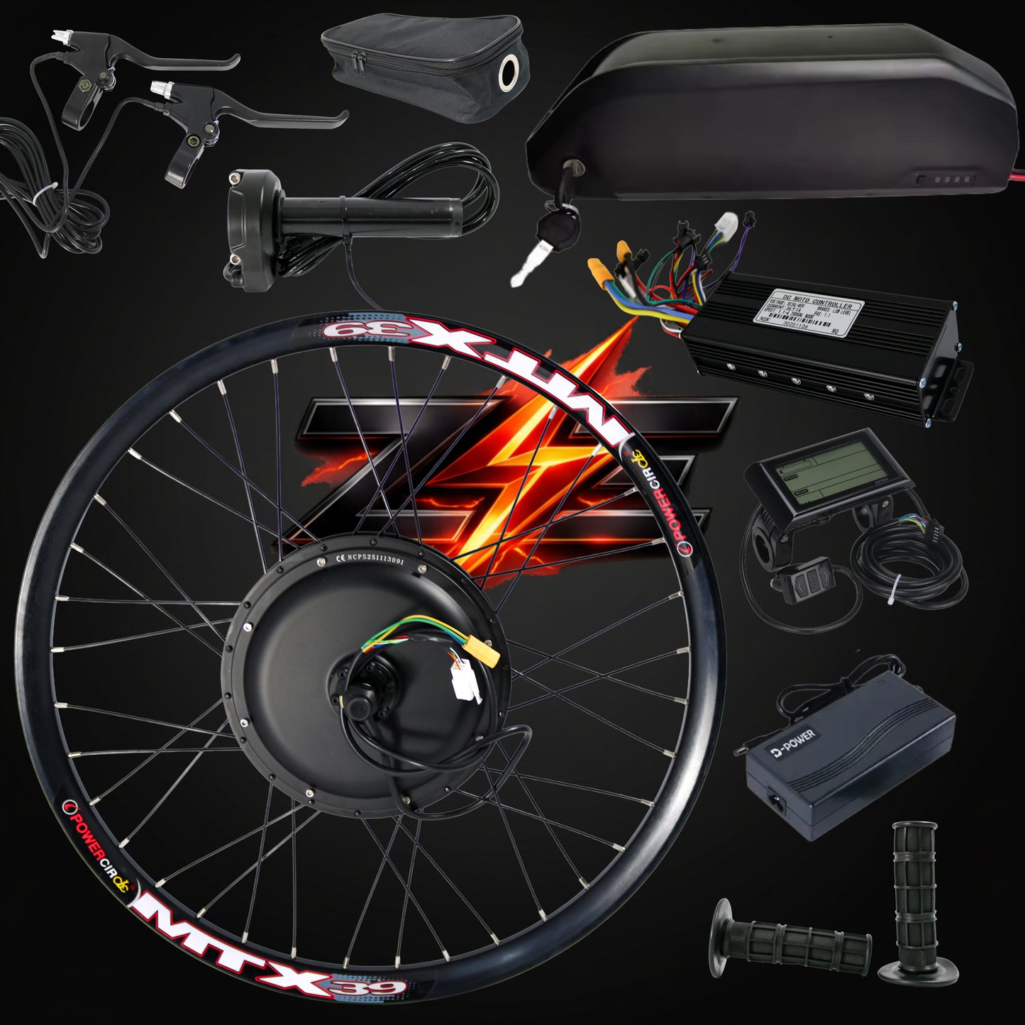 Zyvolt 1000W 30A Rear Wheel Conversion Kit with 48V 13.5Ah Lithium-ion Battery