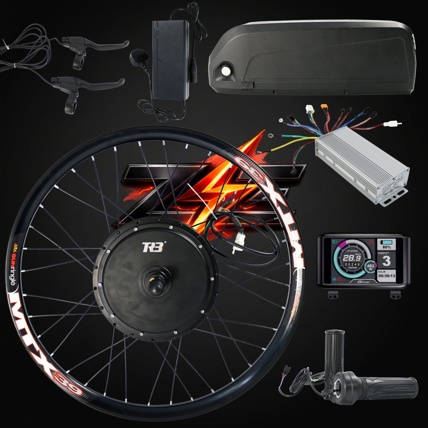 1500W Rear Wheel Conversion Kit With 48V 20Ah Lithium-ion Battery